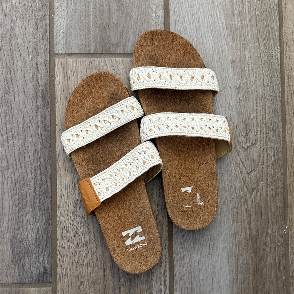 Billabong Woven Sandals with Tan and Cream Accents
